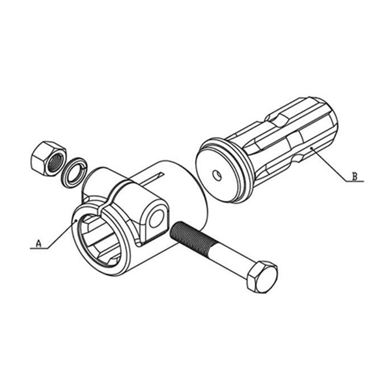 打印 Шлицевой вал и КРОСС для карданных валов PTO Adaptor